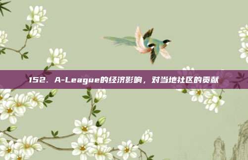 152. A-League的经济影响，对当地社区的贡献  第1张