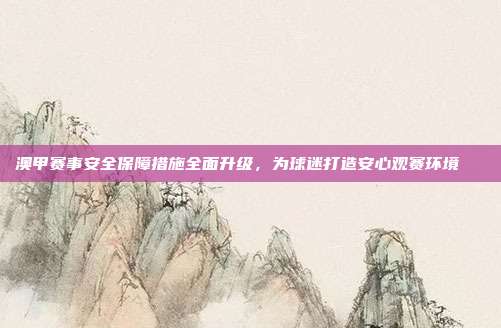 澳甲赛事安全保障措施全面升级，为球迷打造安心观赛环境🔒  第1张