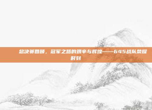 🏆 总决赛回顾，冠军之路的艰辛与辉煌——645战队荣耀时刻  第1张